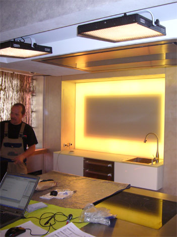 LED-Anwendungen in der Kochschule von Johann Lafer in Guldental (Baustellenfoto)